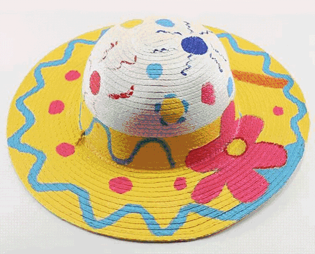 笔,颜料爱画画的大,小朋友们这次一定可以大显身手画一道彩虹,为草帽